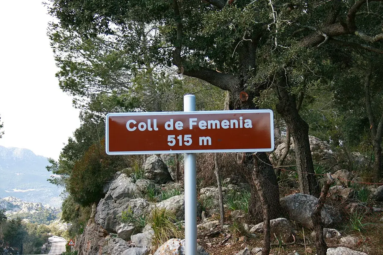 MA-10 climbing the Coll de Femenia out of Pollença